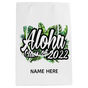 Aloha Tropical Luau Class of 2022 Graduation Party Medium Gift Bag