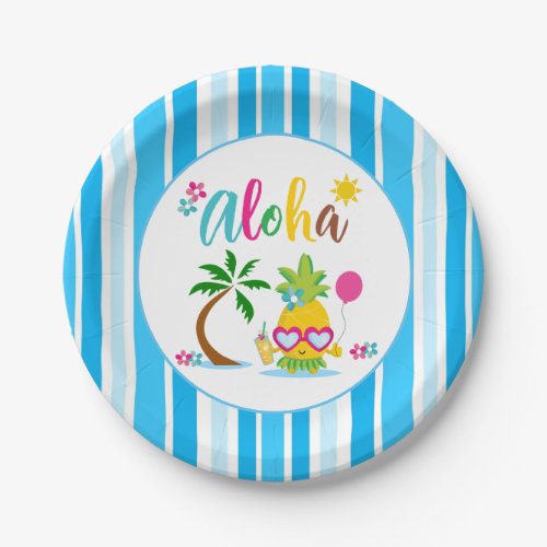 Aloha Tropical Luau Party Paper Plates