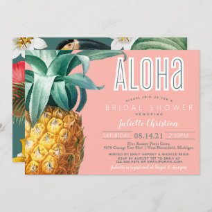 Aloha Tropical Luau Summer Bridal Shower Invitation