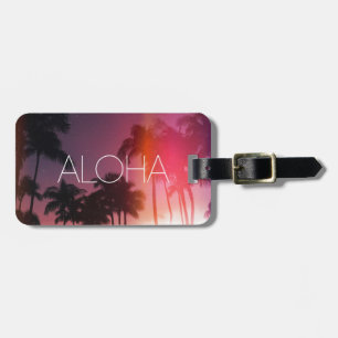 Aloha Tropical Night Luggage Tag