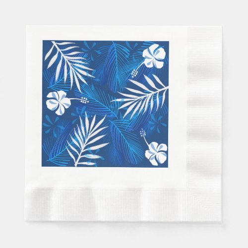 Aloha Tropical Palm Leaf Hibiscus Flower Luau  Napkins