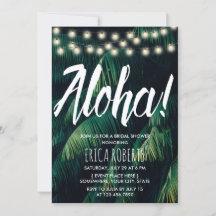 Aloha Tropical Palm Leaves Beach Bridal Shower
