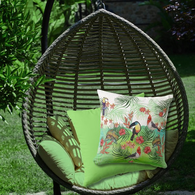 Aloha Tropical Paradise Outdoor Patio Pillow  (Aloha Tropical Paradise Outdoor Patio Pillow 1)