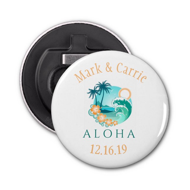 Aloha Tropical Personalized Bottle Opener (Front)