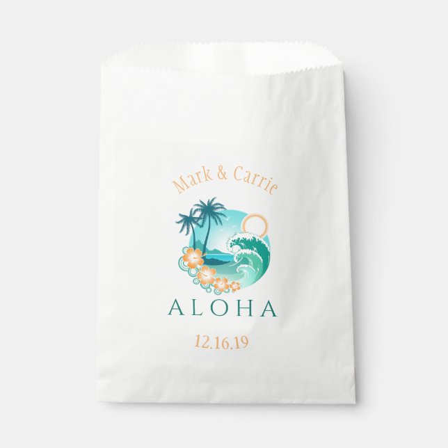 Aloha Tropical Personalized Favor Bag (Front)
