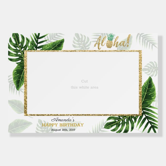 Aloha Tropical Photo Prop Frame Foam Board (Front)