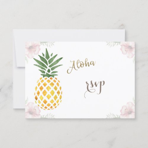 Aloha Tropical Pineapple Beach Wedding RSVP