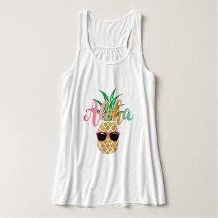 Aloha Tropical Pineapple Women's Flowy Tank Top