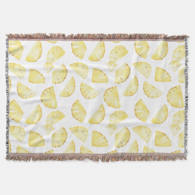 Aloha Tropical Pineapples Throw Blanket (Front)