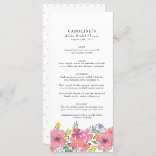 Aloha Tropical Pink Floral Shower Menu