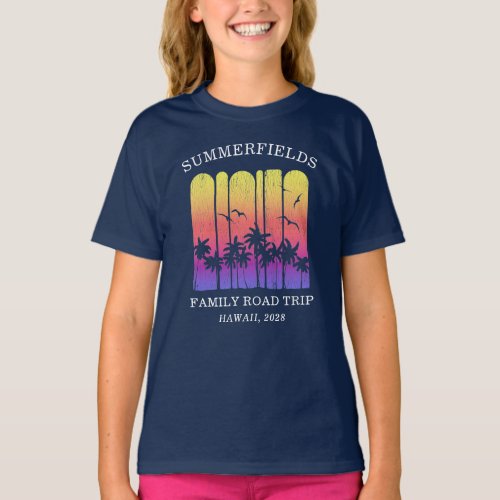 Aloha Tropical Road Trip Matching Family Daughter T_Shirt