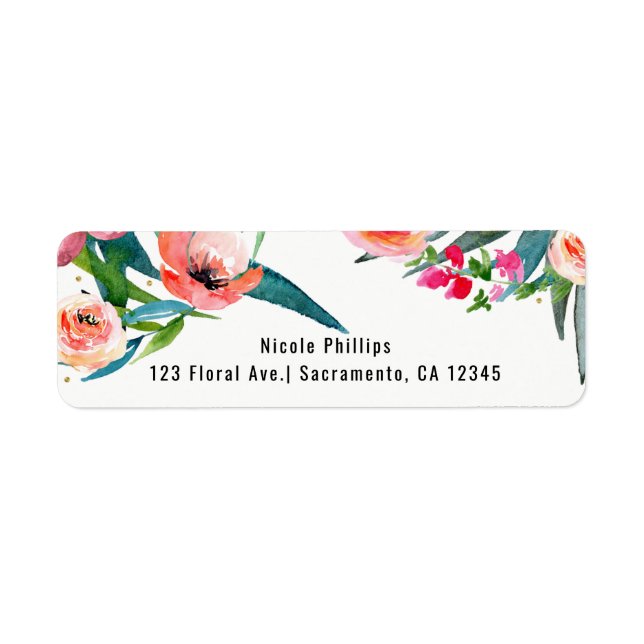 Aloha Tropical Summer Floral Bridal Shower Chic Label (Front)