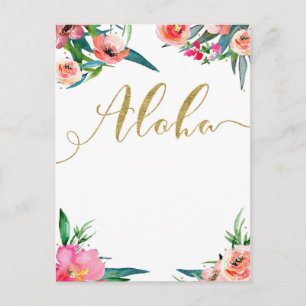 Aloha Tropical Summer Floral Modern Save the Date Announcement Postcard