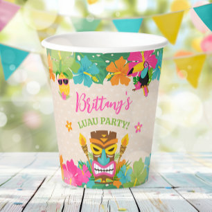 Aloha Tropical Summer Luau Birthday Party Paper Cups