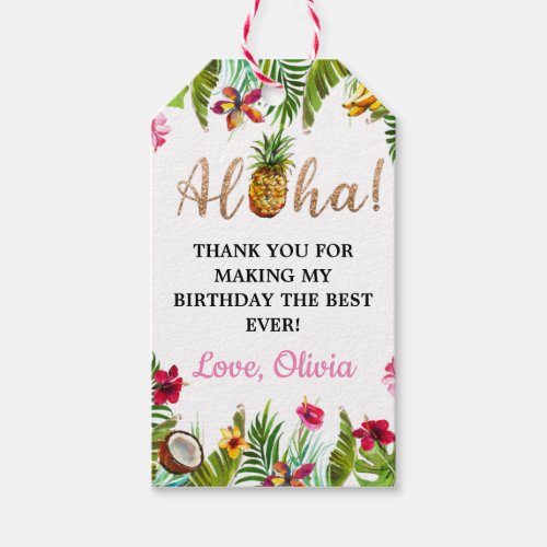 Aloha Tropical Thank You Tag