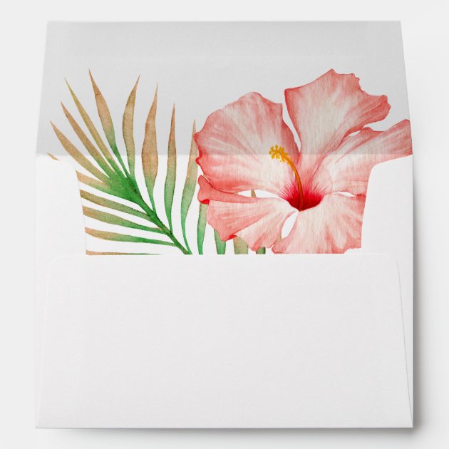 Aloha Tropical Watercolor Floral Envelope