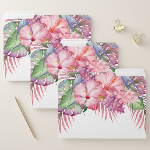 Aloha Tropical Watercolor Floral File Folder