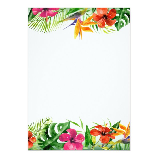 Aloha Tropical Watercolor Shower Invitation