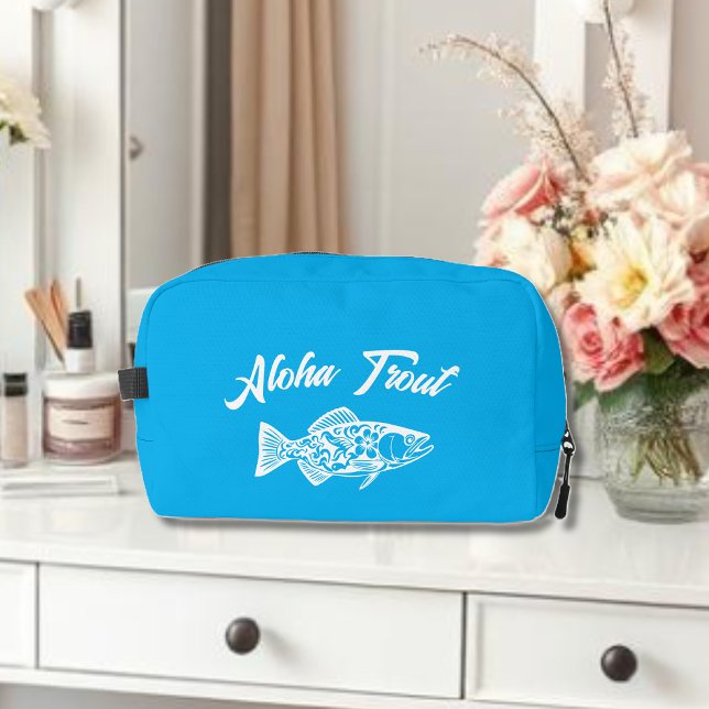 Aloha Trout-Blue Hawaiian Dopp Kit (Aloha Trout Fisherman Trend Hawaiian Fish Beach Summer Toiletry Bag Light Blue)