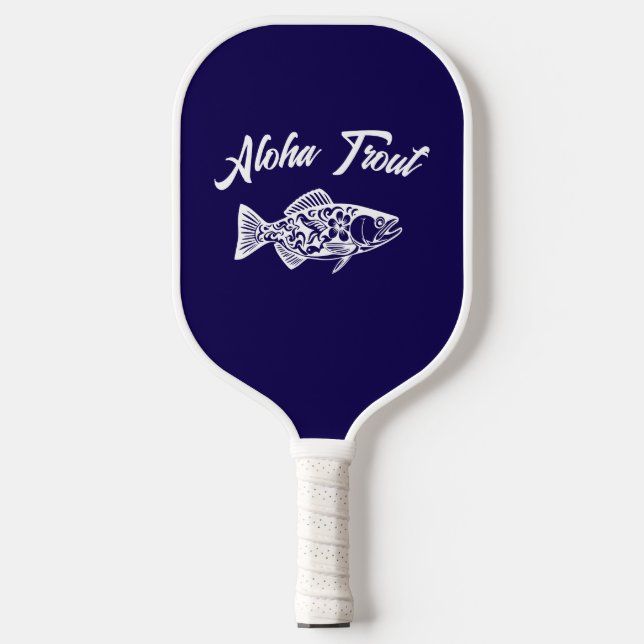 Aloha Trout-Blue Hawaiian Pickleball Paddle (Front)