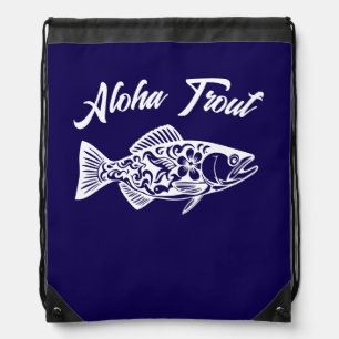 Aloha Trout-Fisherman Style Drawstring Bag