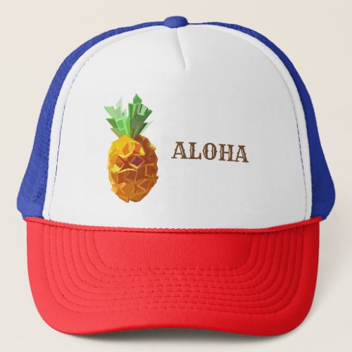 Aloha Trucker Hat Origami Pineapples Art Trucker Hat