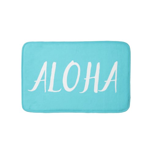 Aloha Turquoise Blue Bath Mat