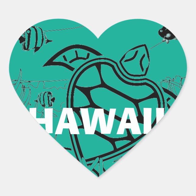 Aloha Turtle Heart Sticker (Front)