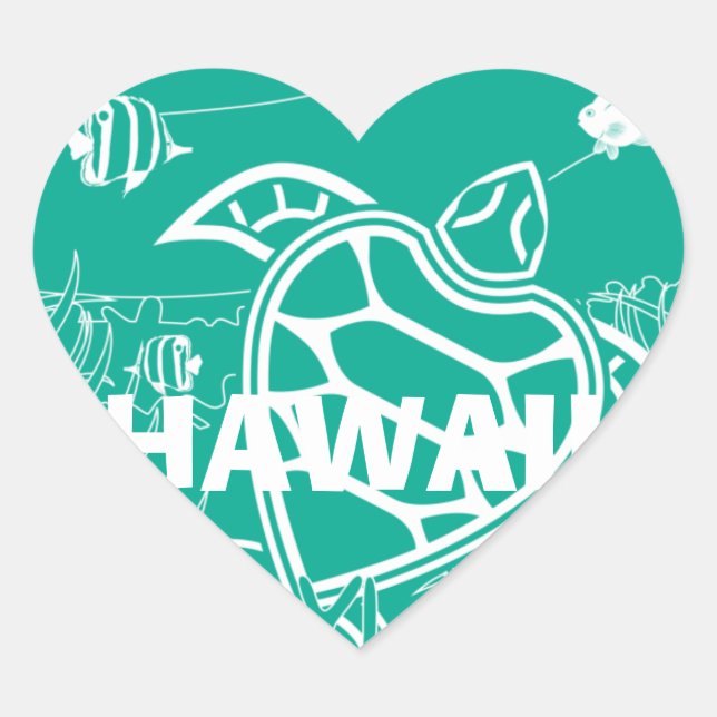 Aloha Turtle Heart Sticker (Front)