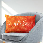 Aloha typography yellow orange pineapple pattern lumbar pillow<br><div class="desc">“Aloha”. Bring a bit of Hawaiian island hospitality into your home with this brightly colored, chic, striking, stylish, modern lumbar throw pillow sporting crisp, white handwritten script typography over a graphic, pineapple pattern in a vivid yellow and orange ombre. Makes a fun and stylish statement every time you relax on...</div>