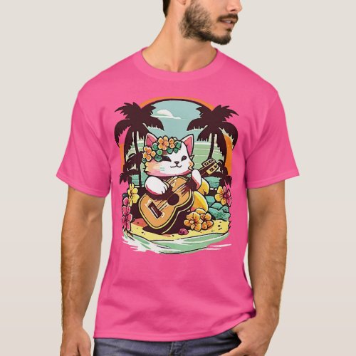 Aloha Ukulele Kitty T_Shirt