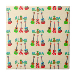 Aloha Ukuleles Island Music Ceramic Tile