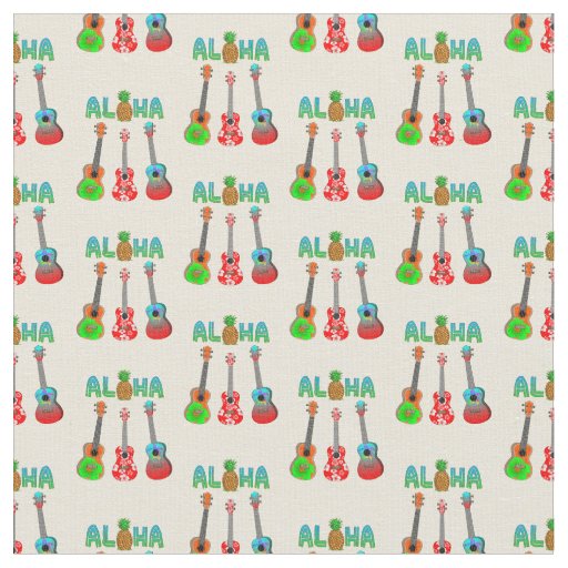 Aloha Ukuleles Island Music Fabric