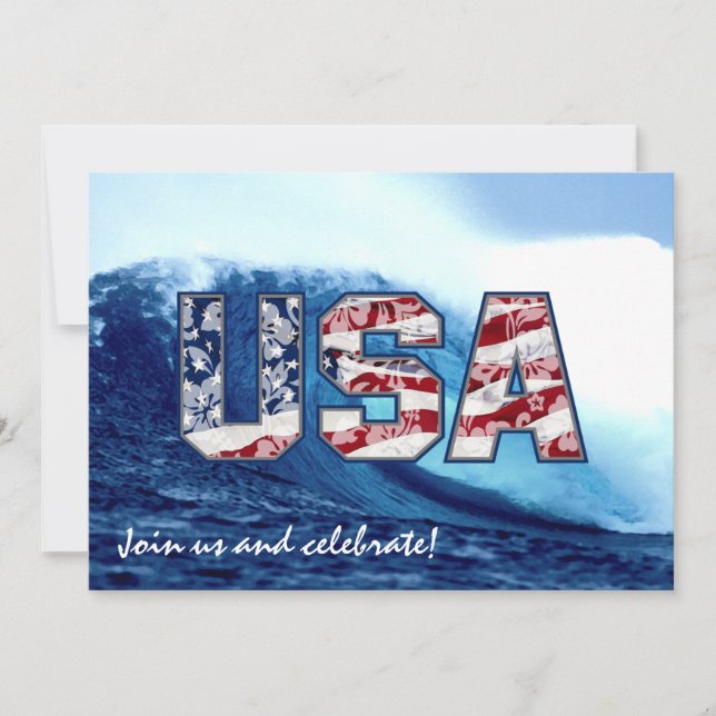 Aloha USA Wave Party Invitations (Front)
