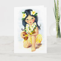 ALOHA Valentine - Hawaiian Hula Girl Card