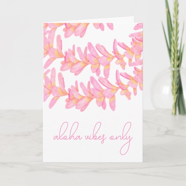 Aloha Vibes Only Letterpress Thank You Card (Front)