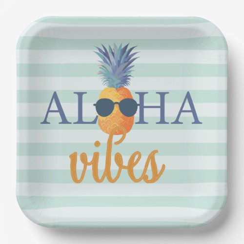 Aloha Vibes Summer Party Paper Plates