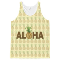 Aloha Vintage Pineapple Hawaiian All-Over-Print Tank Top