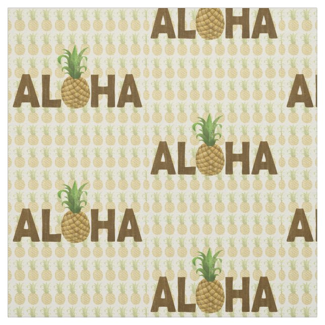 Aloha Vintage Pineapple Hawaiian Hawaii Fabric (Swatch)