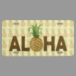 Aloha Vintage Pineapple Hawaiian Hawaii License Plate