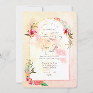 Aloha Watercolor Floral Invitation