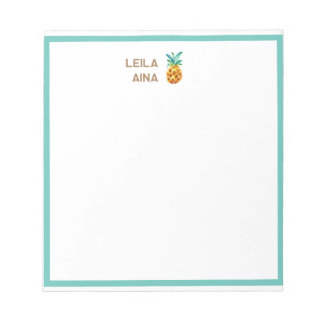 Aloha Watercolor Pineapple Notepad