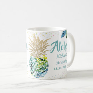 Aloha Watercolor Tropical Pineapple Coffee Mug