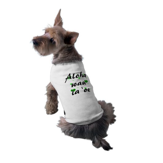 Aloha wau ia 'oe -Hawaiian I love you Hearts Green Tee (Back)