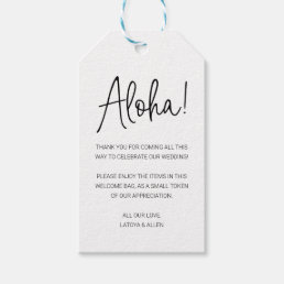 Aloha Welcome To Hawaii Gift Bag Basket Wedding Gift Tags