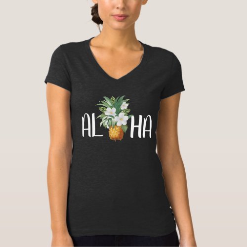 Aloha White Floral Pineapple T_Shirt