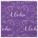 ALOHA white seamless pattern with LINES Fabric