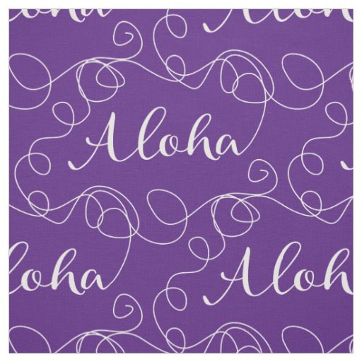 ALOHA white seamless pattern with LINES Fabric
