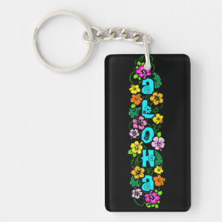 Aloha with Flowers Keychain