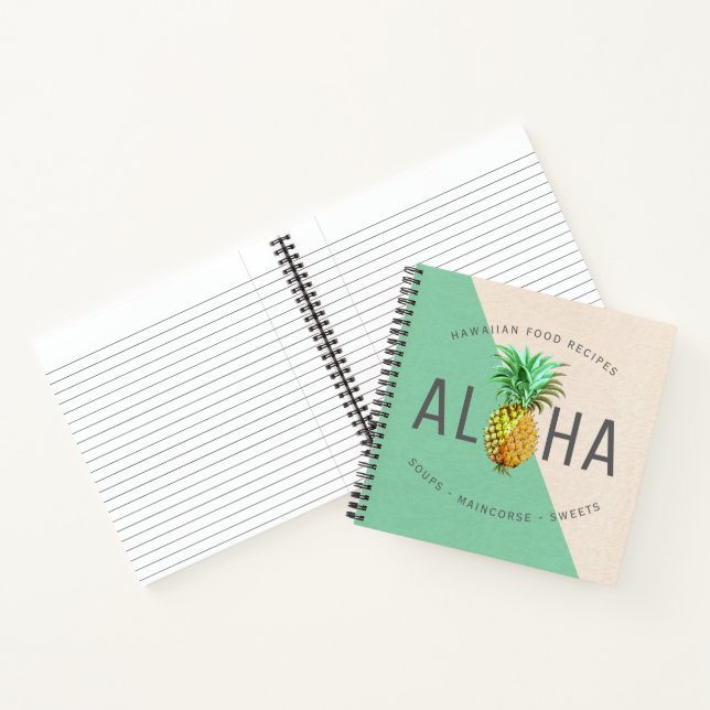 Aloha With PineApple Vintage Illustration Notebook (Inside)